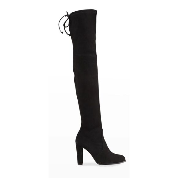 Stuart Weitzman Highland Black Over The Knee Suede Boots Size 9.5/ excellent - Picture 1 of 7